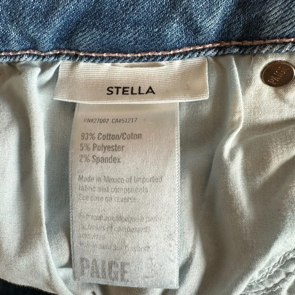 PAIGE Denim Stella Straight Jeans Distressed Size 33 - Picture 12 of 14